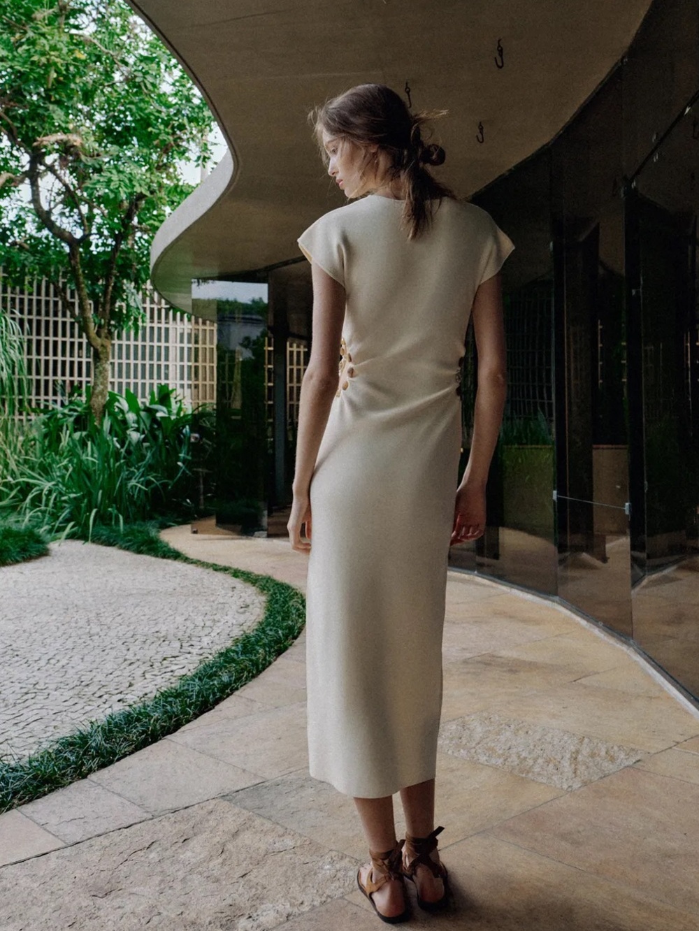 Zara KNIT CUT OUT DRESS WITH BALLS - Picture 4 of 8